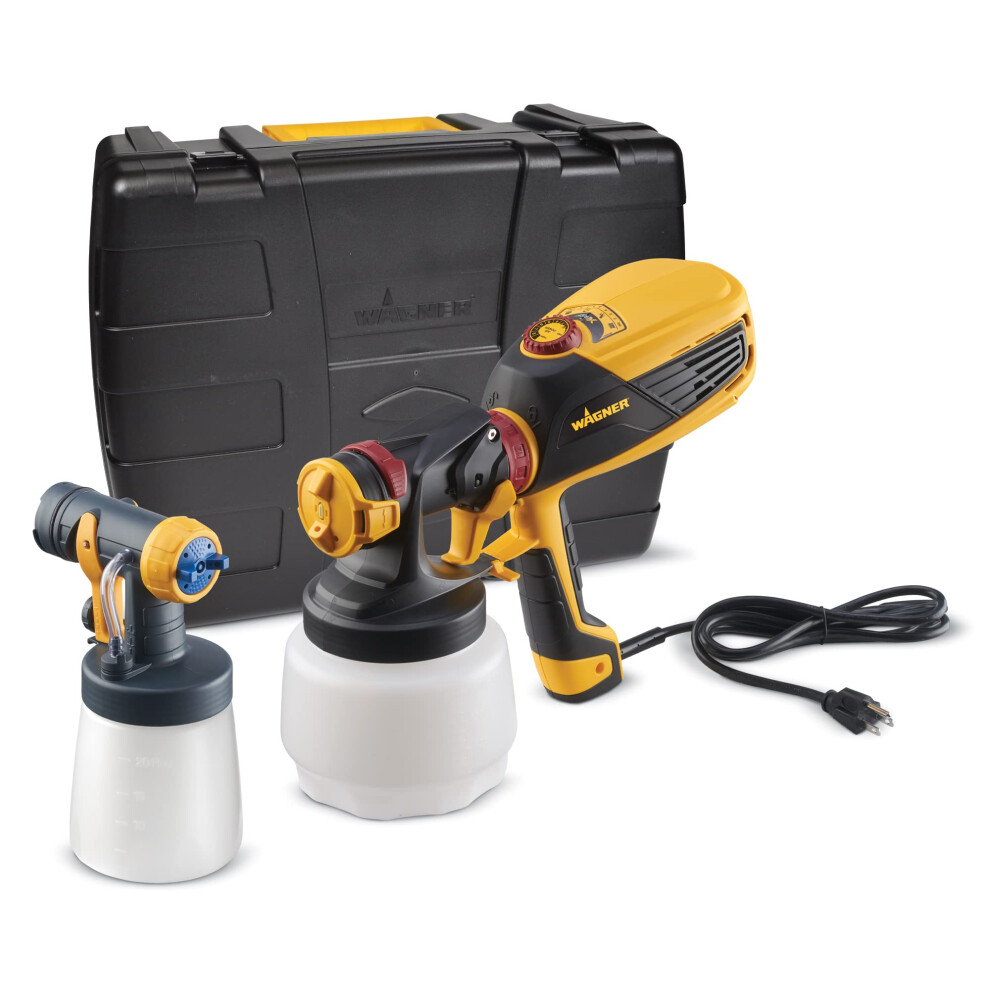 Wagner Spraytech 0529010 FLEXiO 590 Handheld HVLP Paint Sprayer  Sprays Most Unthinned Latex  Includes Two Nozzles - iSpray & Detail Finish Nozzle  Co