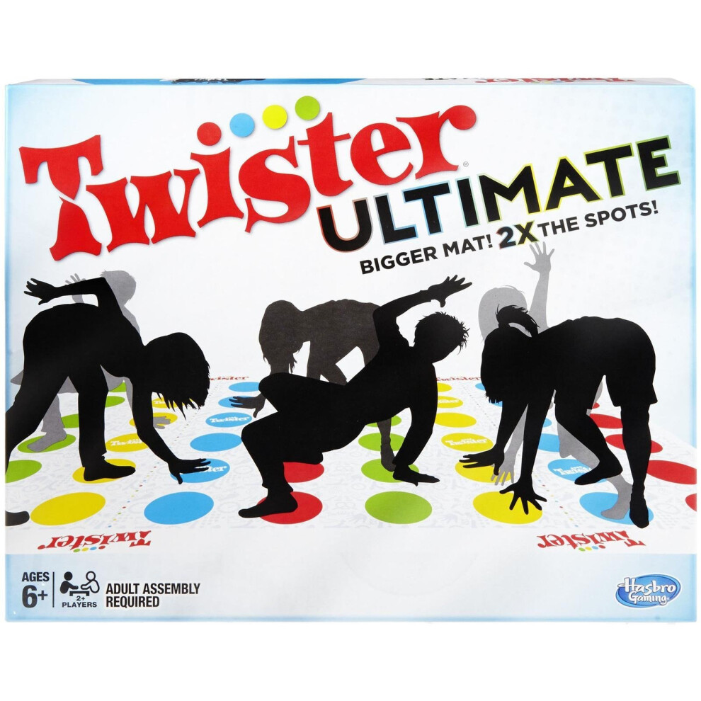 Hasbro Gaming Twister Ultimate: Bigger Mat  More Colored Spots  Family  Kids Party Game Age 6+; Compatible with Alexa (Amazon Exclusive)