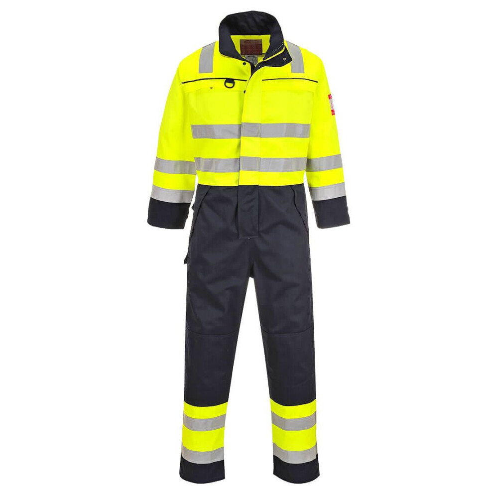 (4XL R, Yellow/Navy) Portwest Unisex Adult Hi-Vis Multi-Norm Overalls