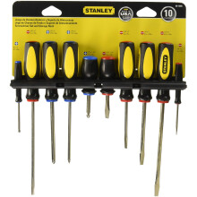 STANLEY 60-100A Standaard Fluted Schroevendraaierset, 10-Delig, Geel