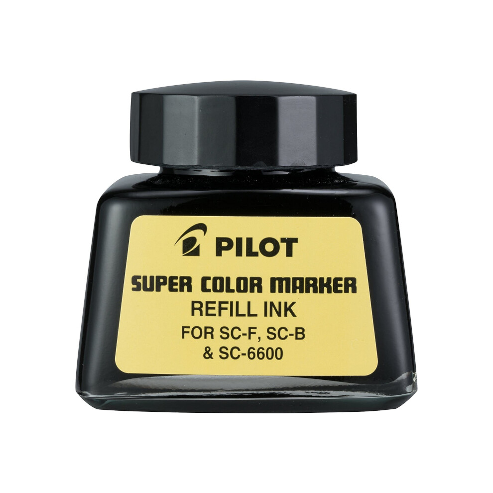 PILOT Super Color Permanent Marker Refill Ink  Black Ink  1 Ounce Bottle with Dropper (43500)