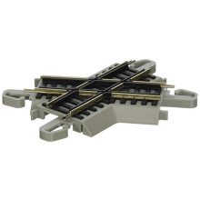 Bachmann Trains - Snap-Fit E-Z TRACK 60 KREUZUNG (1/Karte) - NICKEL SILBER Schiene mit grauem Gleisbett - HO Maßstab