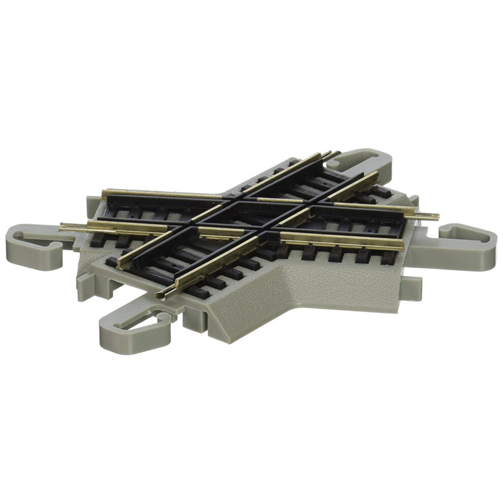 Bachmann Trains - Snap-Fit E-Z TRACK 60 DEGREE CROSSING (1/card) - NICKEL SILVER Rail With Gray Roadbed - HO Scale