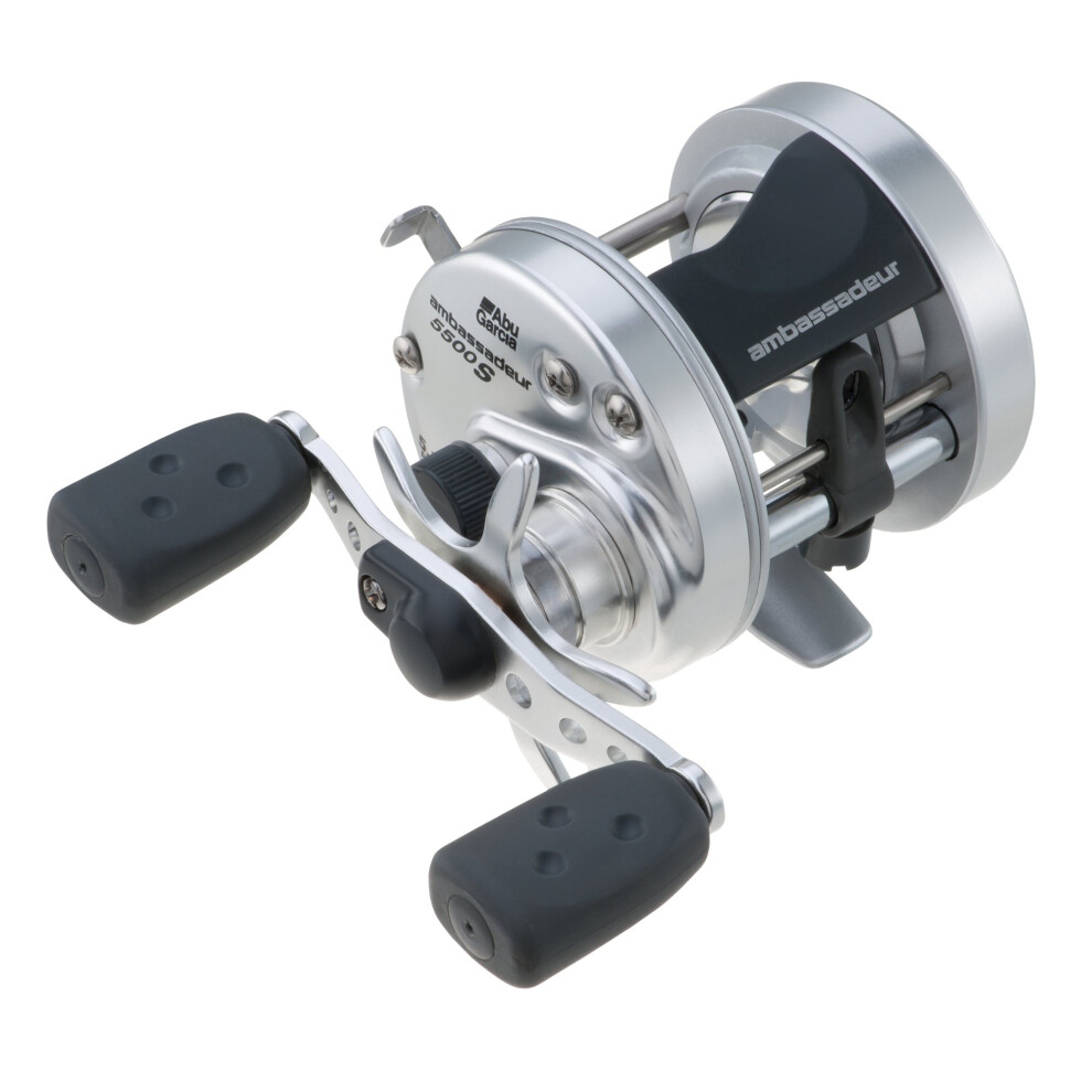 Abu Garcia Ambassadeur S Conventional Reel  Size 5500 (1292732)  1 Stainless Steel Ball Bearings + 1 Roller Bearing  Synthetic Star Drag  Max of 11lb