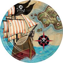 Creatieve conversie van piratenkaart Stevige stijl papieren dessertborden (8 stuks) 7""""