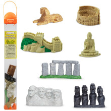 Safari Ltd. World Landmarks Toob - 7 Figurer: Mount Rushmore Great Wall Easter Island Heads Colosseum Sphinx Stonehenge - Uddannelsesleget?jsfigu