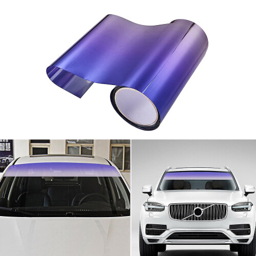 (purple) Upper Front Windshield Sun Protection Sheet Gradient Auto Staining Film Creative Windshield