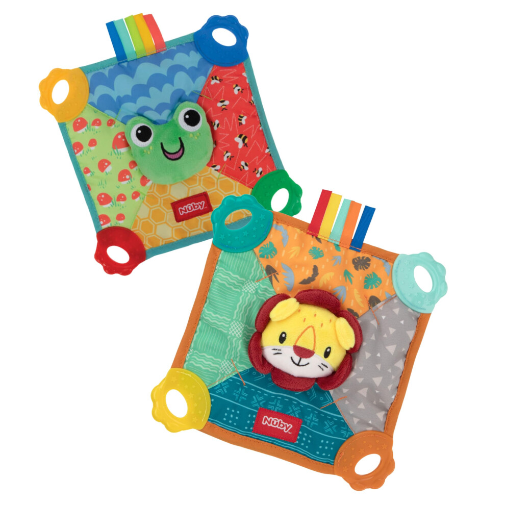 Nuby Teething Blankie Characters May Vary  Red/Yellow/Green/Orange/Blue  1 Count