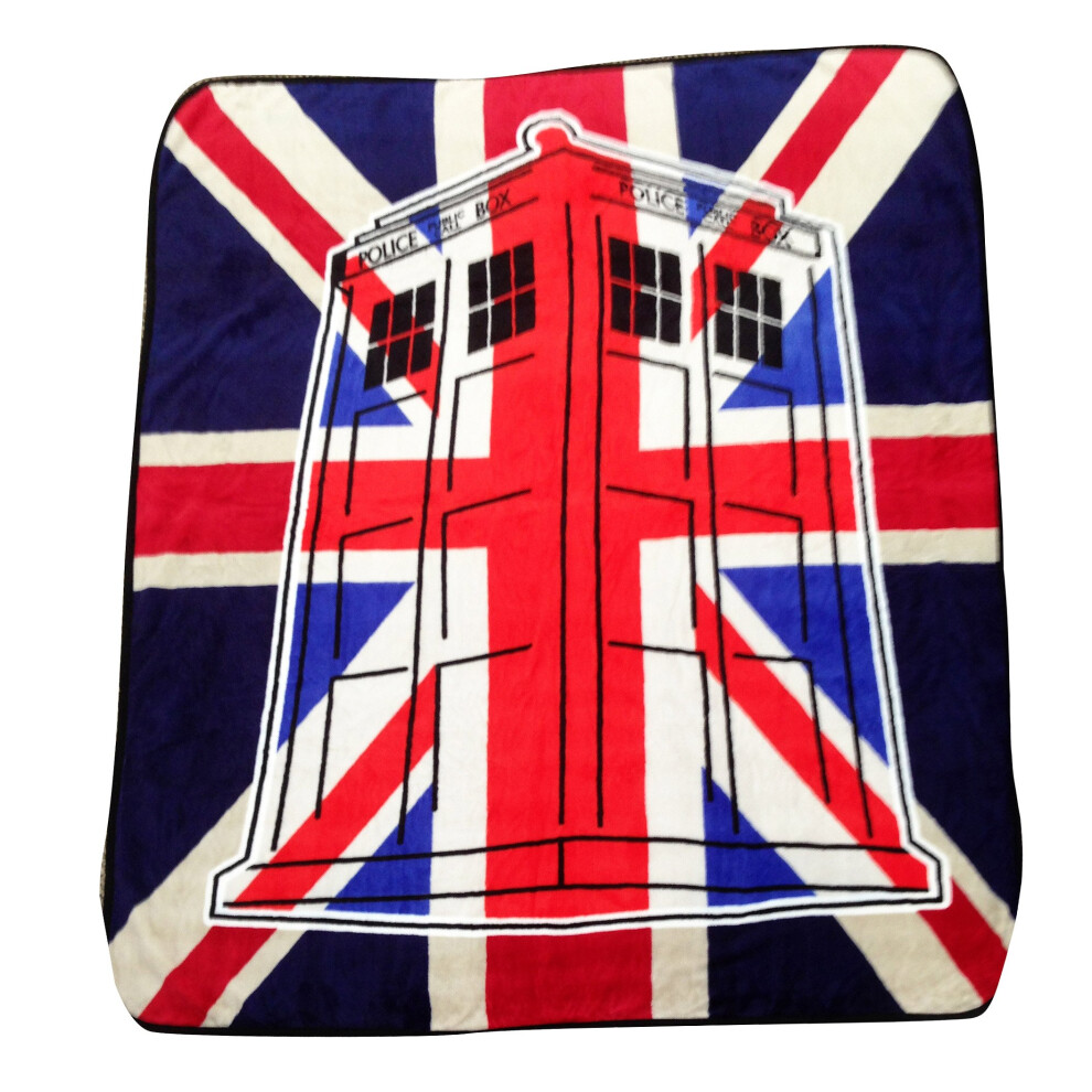 Doctor Who ""Union Jack Super Plush Silk Touch Blanket Throw