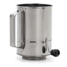 RSVP International Endurance en acier inoxydable de style manivelle farine tamis 5 tasse | Farine de tamis et ingredients secs pour la cuisson |
