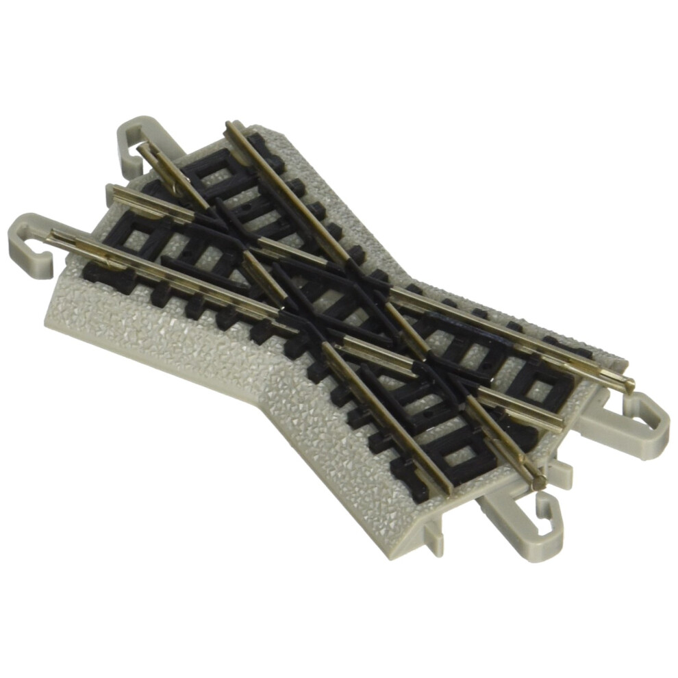 Bachmann Trains - Snap-Fit E-Z TRACK 30 DEGREE CROSSING (1/card) - NICKEL SILVER Rail With Grey Roadbed - N Scale  8