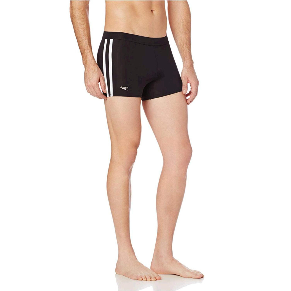 Speedo Men's Swimsuit Square Leg Splice Speedo Black Large