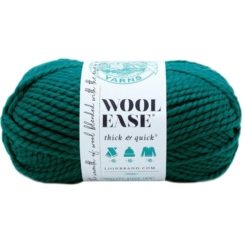 Lion Brand Yarn 640-171 Wool-Ease Thick & Quick Yarn  Peacock