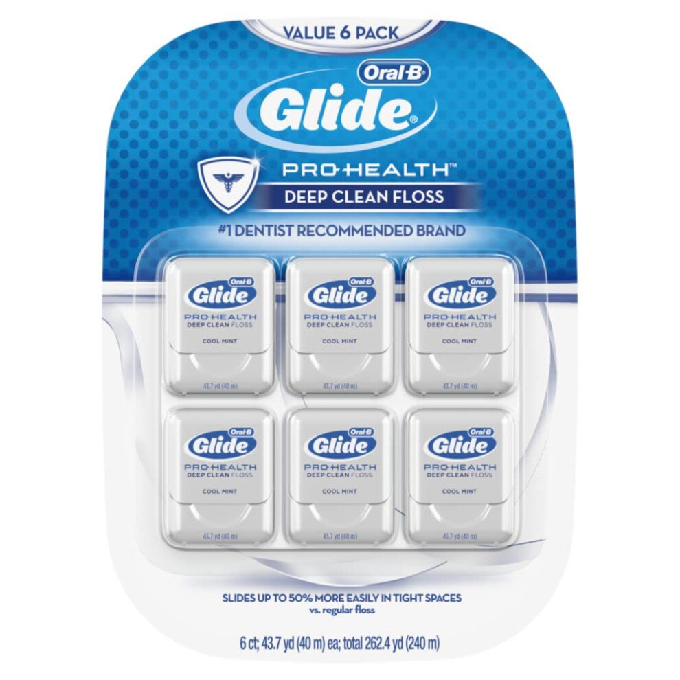 Oral-B Glide Cool Mint Deep Clean Floss  6 Count  Glide Dental Floss