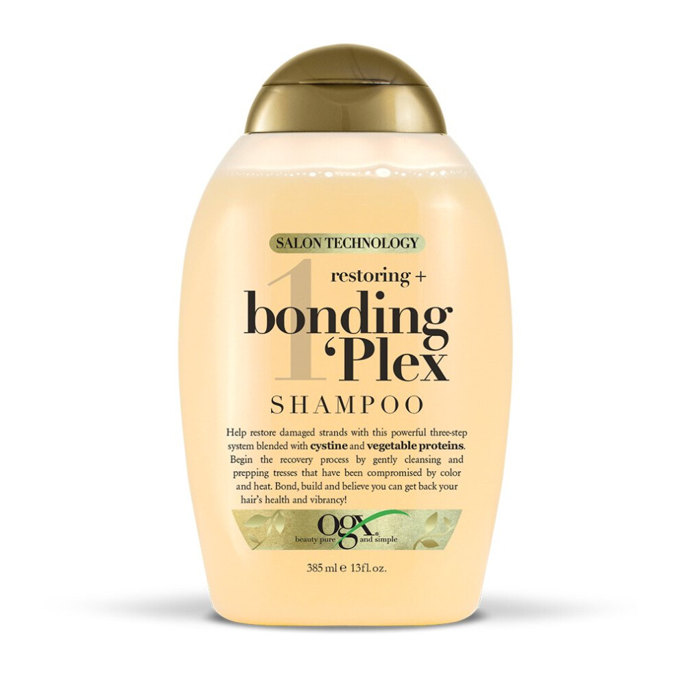 OGX Restoring + Bonding Plex Salon Technology Shampoo  13 Ounce  385 Fl oz