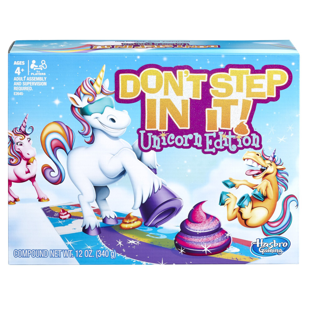 Hasbro Gaming Dont Step in It Game  Unicorn Edition (Amazon Exclusive)  4 Years & up