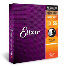 Elixir Strings Phosphor Bronze Acoustic Guitar Strings w NANOWEB Coating Medium (.013-.056)