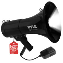 Pyle 50W Portable Megaphone Bullhorn Speaker with Microphone Alarm Siren & Adjustable Volume - Indoor/Outdoor Use