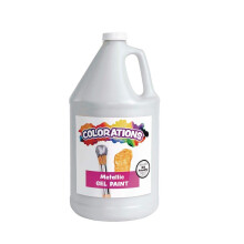 Colorations Metallic Silver Gel Paint 1 Gallon Metallic Silver Color Paint Dries to a Shimmery Opaque finish Creamy Gel Paint for Kids Use to pa