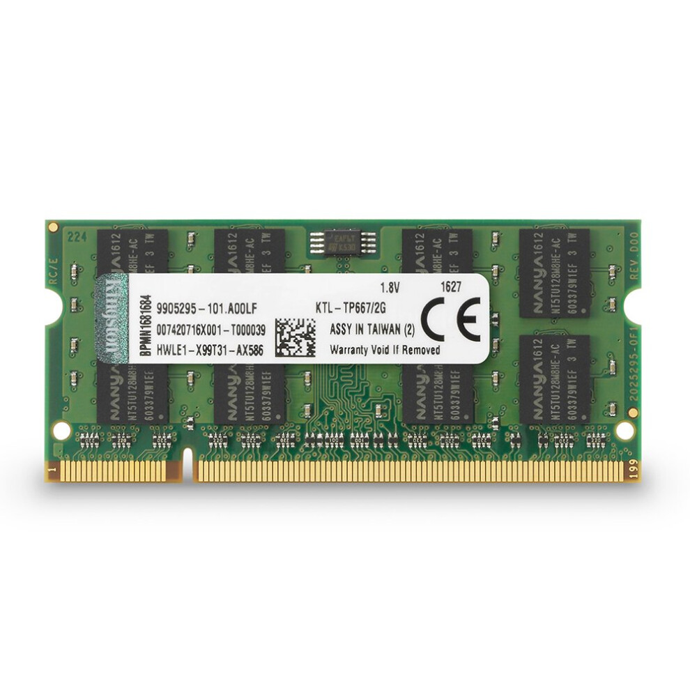 Kingston 2 GB DDR2 SDRAM Memory Module 2 GB (1 x 2 GB) 667MHz DDR2 SDRAM 200pin KTL-TP667/2G