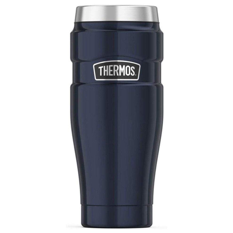 THERMOS Stainless King Vacuum-Insulated Travel Tumbler  16 Ounce  Midnight Blue