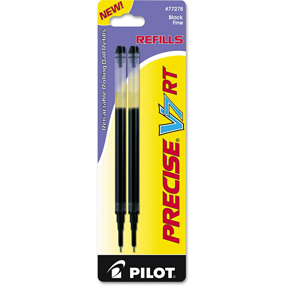 Pilot 77278 Refill for Precise V7 RT Rolling Ball  Fine Black Ink  2/Pack