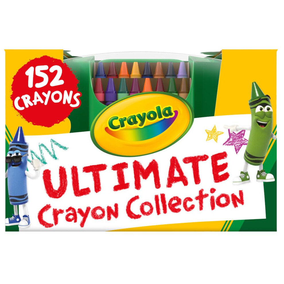 Crayola Ultimate Crayon Box Collection (152ct)  Bulk Kids Crayon Caddy  Classic & Glitter Crayons for Coloring  Holiday Gift for Kids