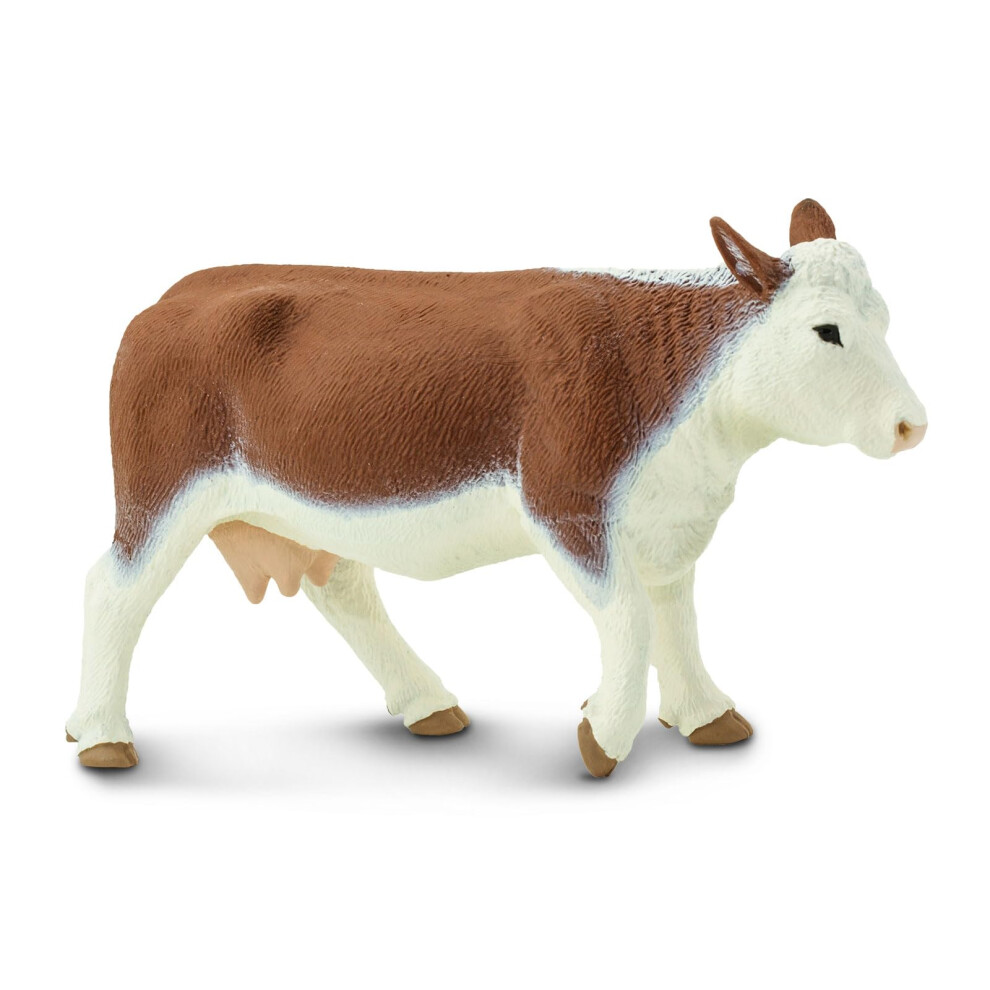 Safari Ltd. Hereford Cow Figurine - Lifelike 5.5"" Model Figure - Educational Toy for Boys  Girls  and Kids Ages 1+