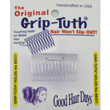 Good Hair Days Grip-Tuth Shorty Combs - Decorative & Styling Combs for Fine and Thin Hair (Crystal 2 Count - 1 3/4 inch)