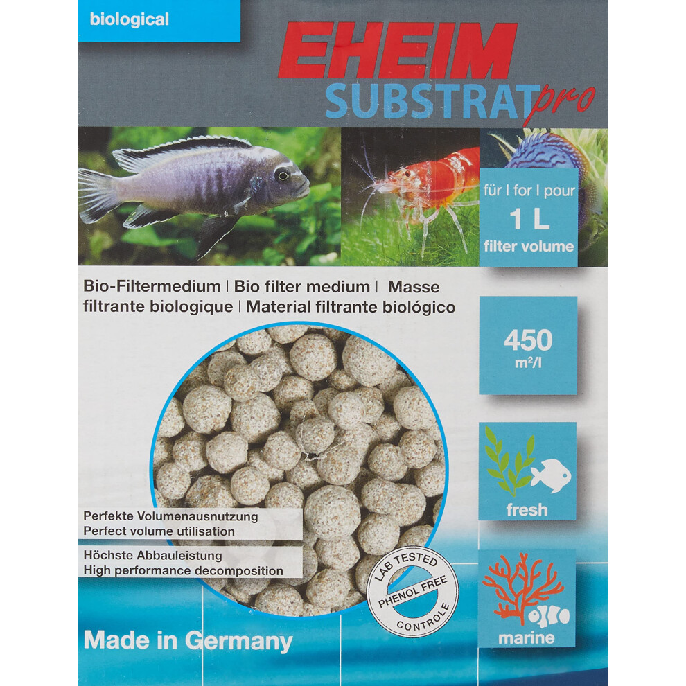 EHEIM Substrat Pro Biological Filter Media (Sintered Pearl-Shaped Glass) 1L