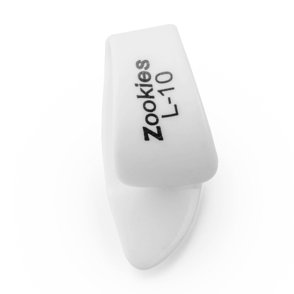 Jim Dunlop Z9003L10 Zookies Thumbpicks  White  Large 10  12/Bag