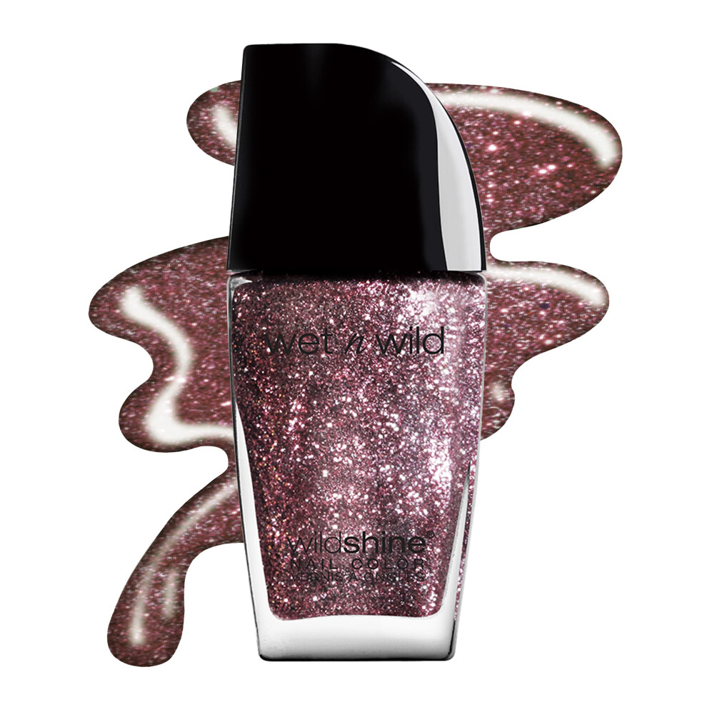 wet n wild Wild Shine Nail Polish  Glitter Purple Sparked  Nail Color