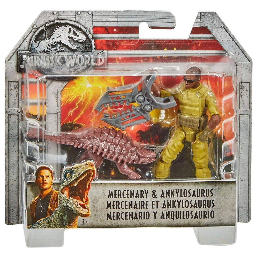 JURASSIC WORLD BASIC FIGURE Mercenary & Ankylosaurus