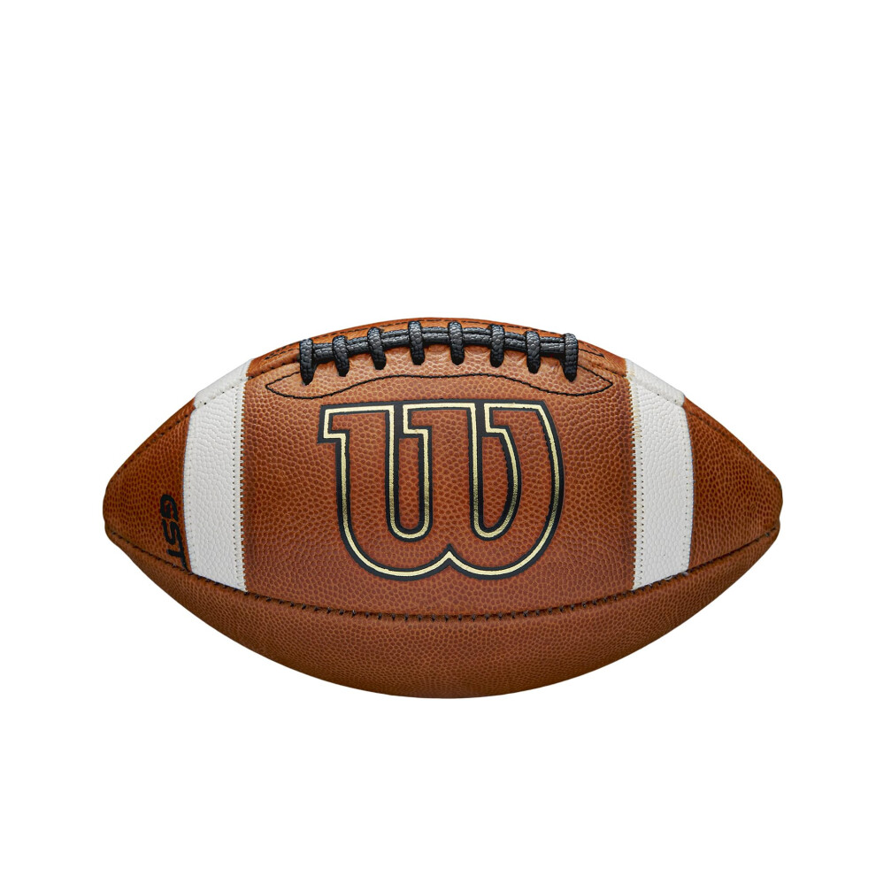 Wilson GST Leather Game Football - Brown  Youth Size