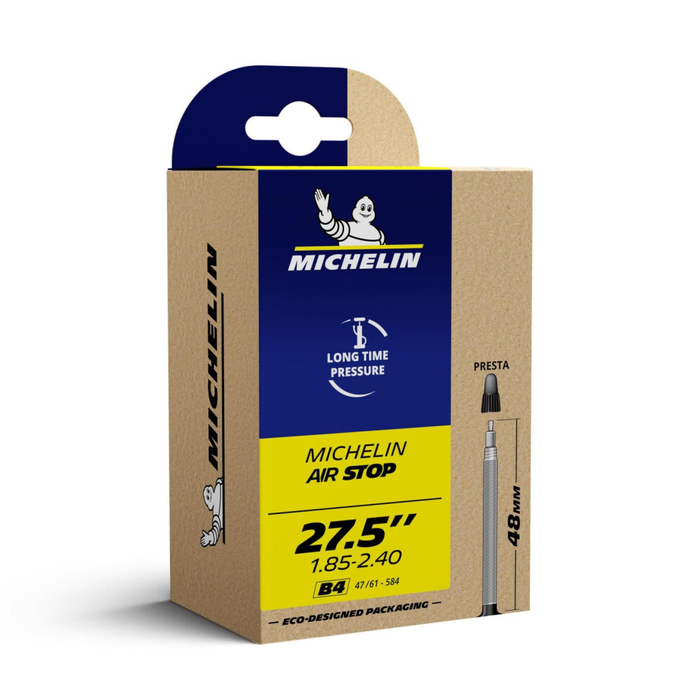 MICHELIN B4 Airstop Front or Rear Mountain Bike Tire Tube  Presta Valve  48/62 x 584  60 mm