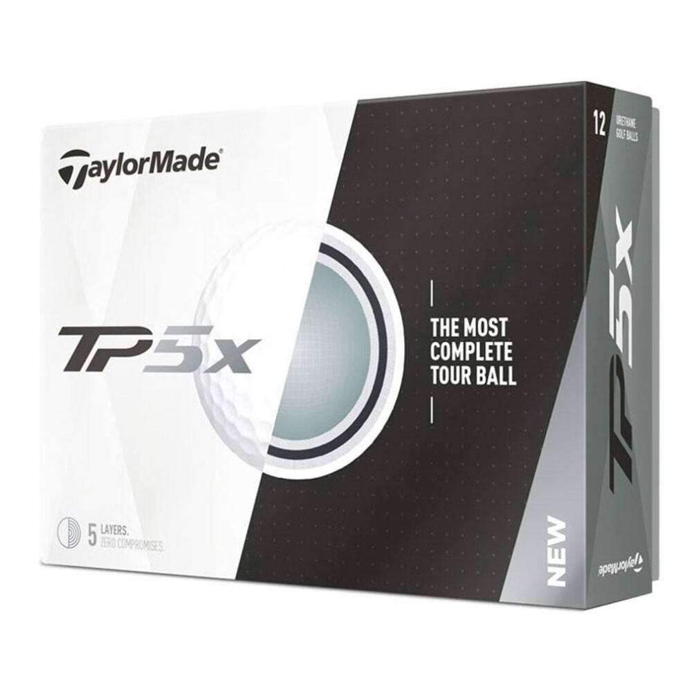 TaylorMade TP5X Golf Balls  White (One Dozen)