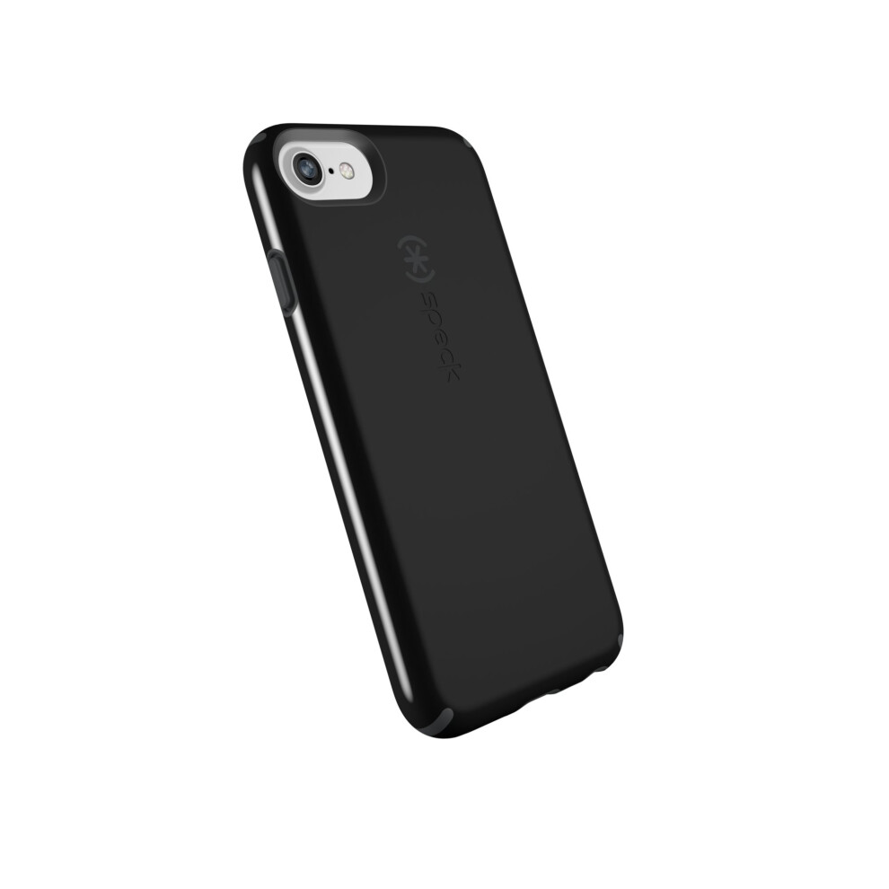 Speck Products CandyShell Cell Phone Case for iPhone SE (2022)| iPhone SE (2020)| iPhone 8| iPhone 7 - Black/Slate Grey (103161-B565)