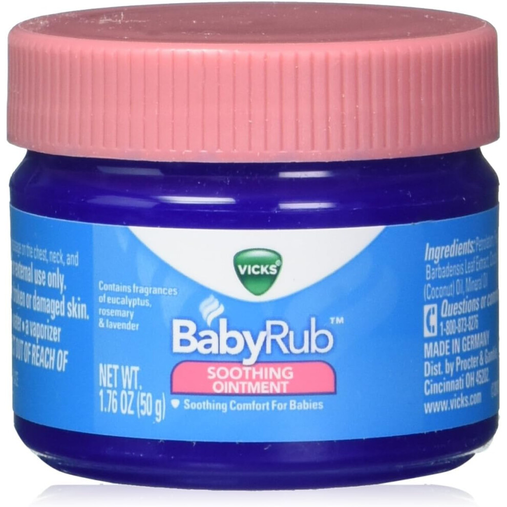 Vicks BabyRub Soothing Chest  Neck and Back Ointment 1.76 Ounce