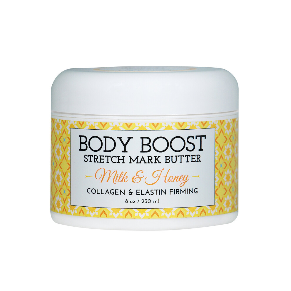 Body Boost Milk & Honey Stretch Mark Butter- Safe for Pregnancy and Nursing- Repair Stretch Marks and Scars- Paraben  Phenoxyethanol Free