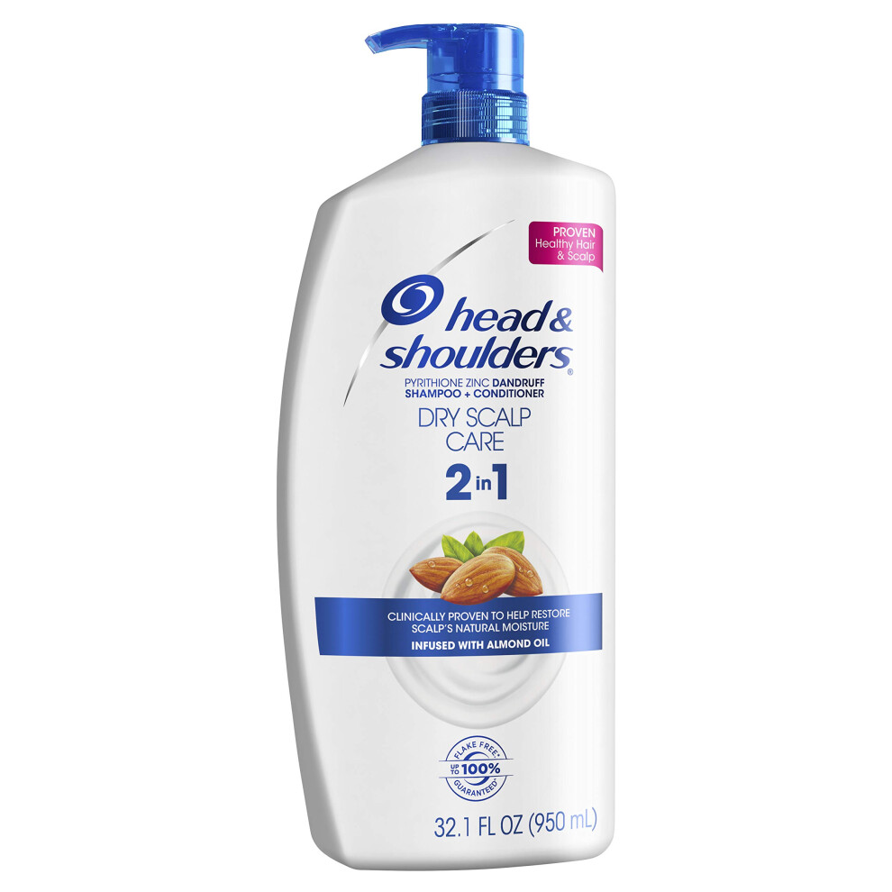 Head and Shoulders Dry Scalp Care with Almond Oil 2-in-1 Anti-Dandruff Paraben Free Shampoo + Conditioner 32.1 fl oz