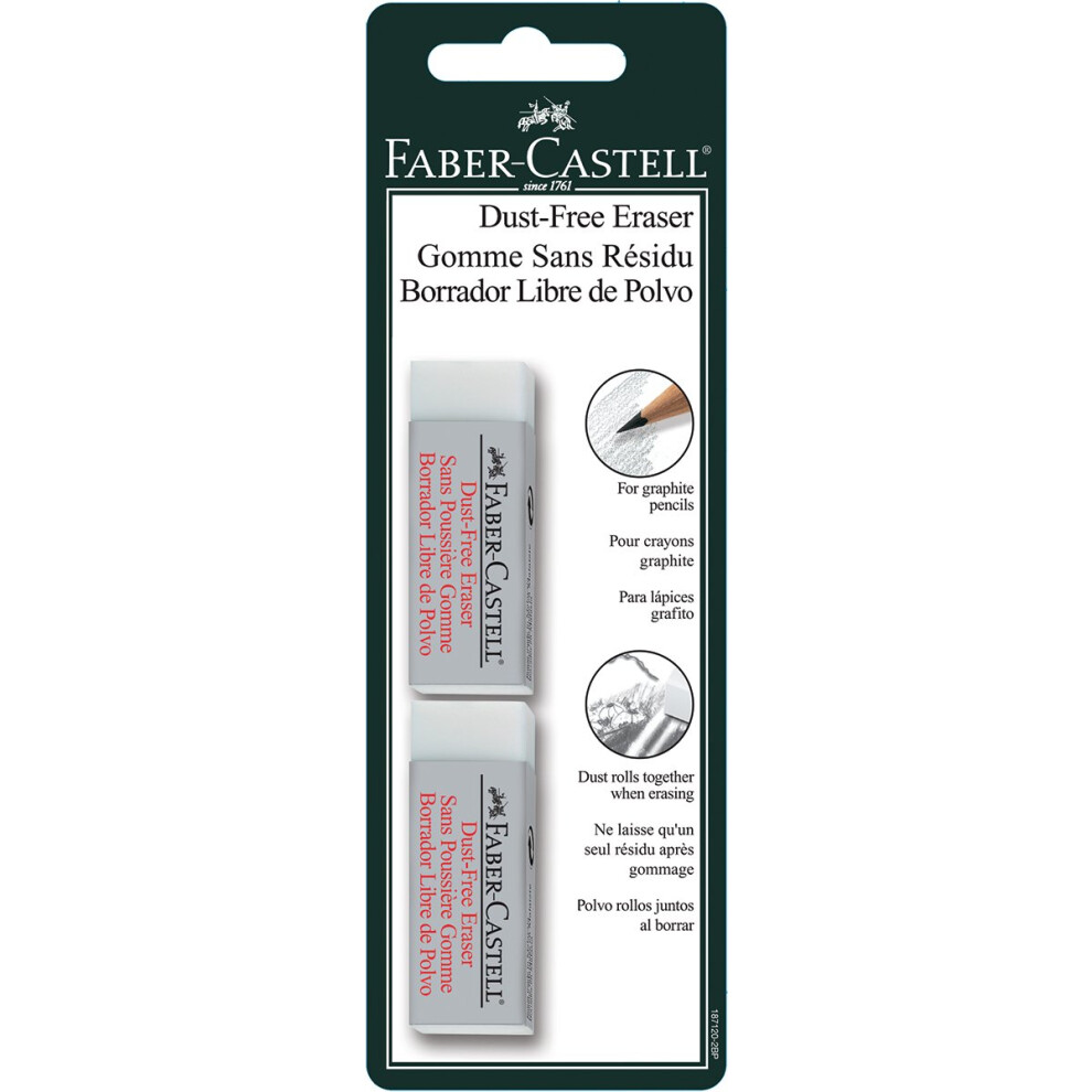 Dust-Free Vinyl Erasers 2/Pkg-Large