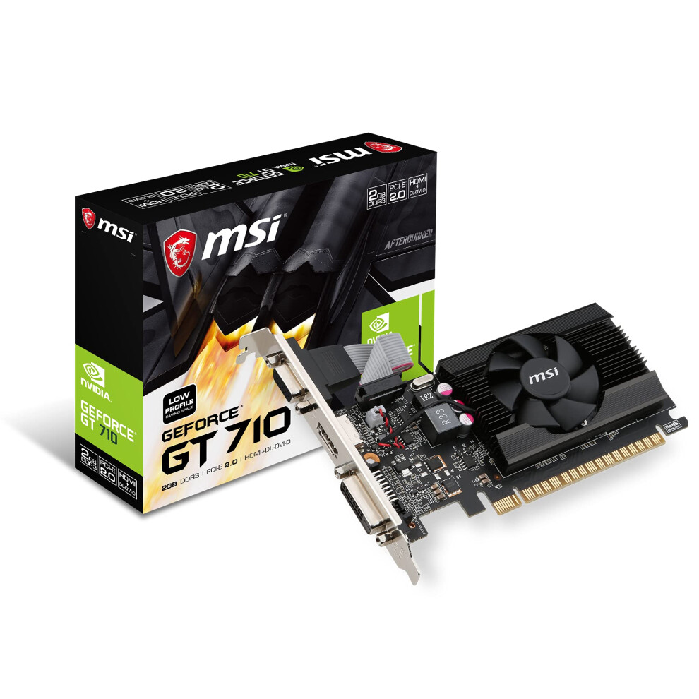 MSI GAMING GeForce GT 710 2GB GDRR3 64-bit HDCP Support DirectX 12 OpenGL 4.5 Heat Sink Low Profile Graphics Card (GT 710 2GD3H LP)