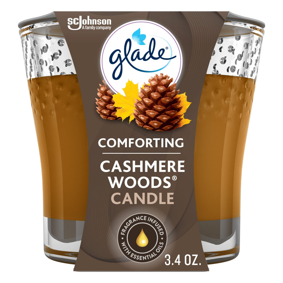 Glade Candle Jar  Air Freshener  Cashmere Woods  3.4 Oz