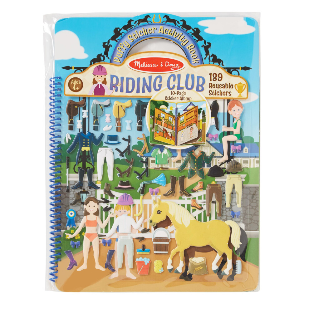 Melissa & Doug Puffy Sticker Activity Book: Riding Club - 139 Reusable Stickers