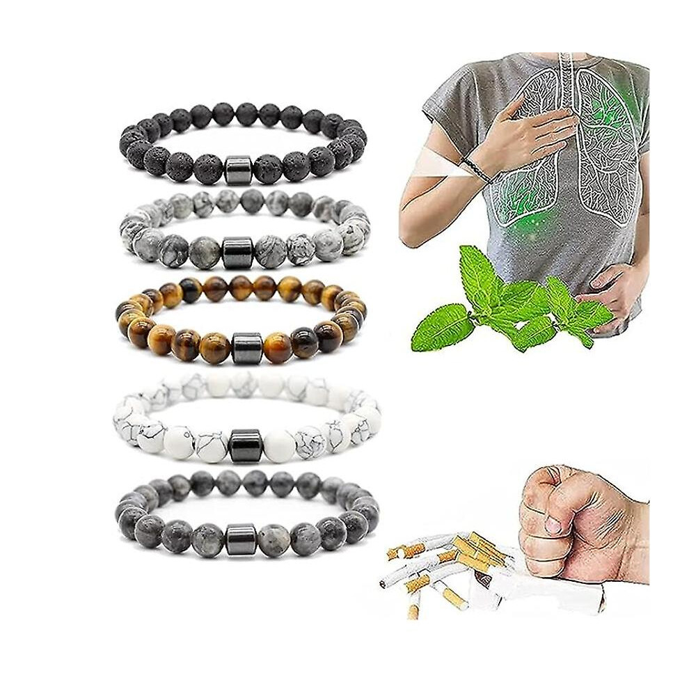 5pcs Smoking Cessation Bracelet, Magnetic Anti-smoking Bracelet, Anti-smoking Magnetic Therapy Bracelet, Smoking Cessation Bracelet, Anti-anxiety Brac