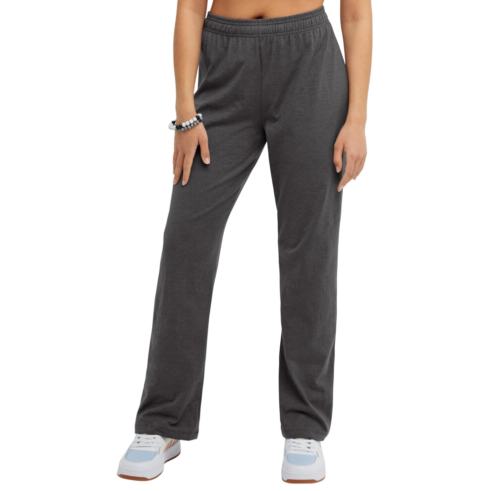 Champion  Lightweight Lounge  Comfortable Jersey Pants for Women  31.5"" (Plus Size Available)  Granite Heather  X-Large