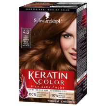 Schwarzkopf Keratin Color permanentn    kr   mov    farba na vlasy 4.3 Cerven    zamatovo hned