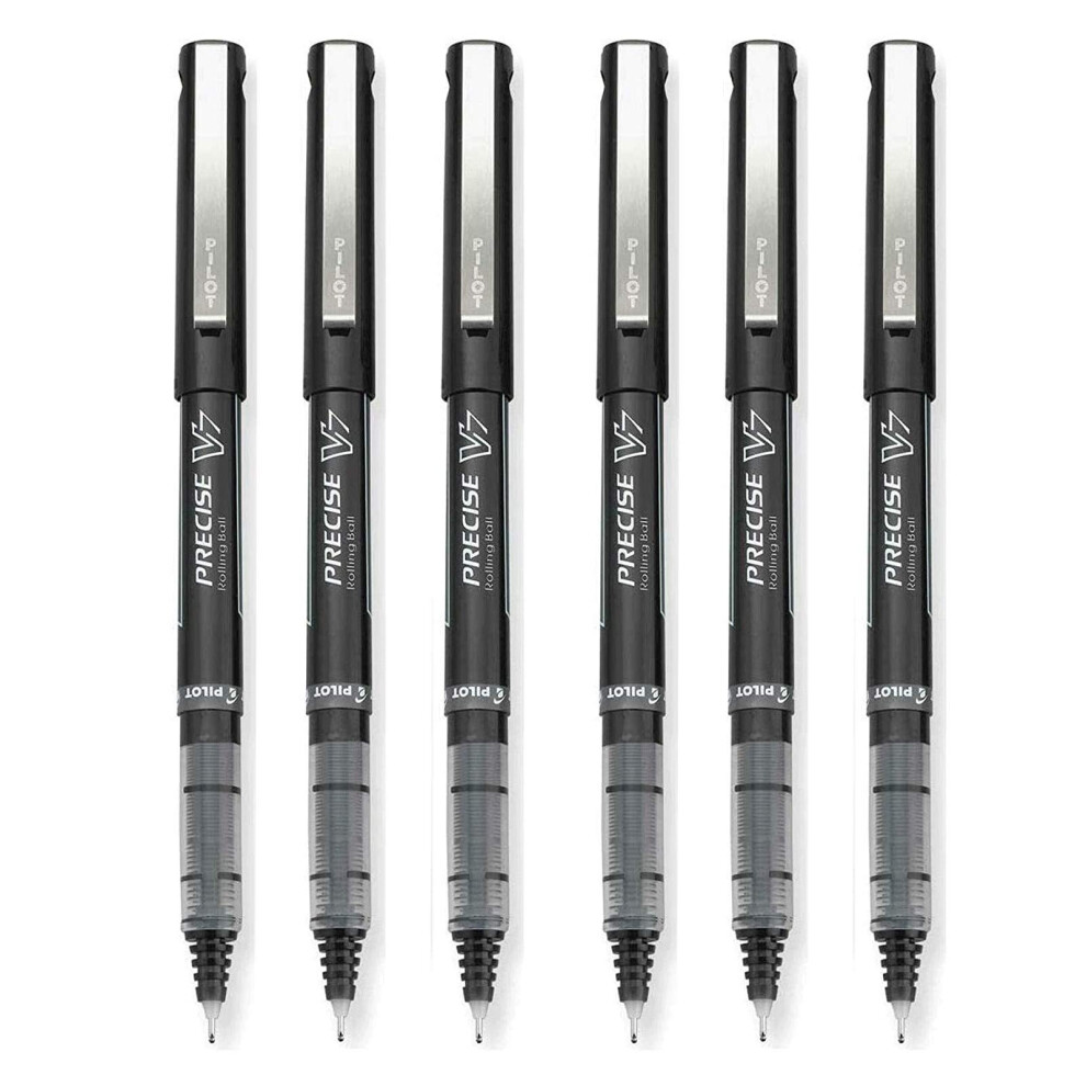 Pilot Precise V7 Stick Rolling Ball Pens Fine Point  Black Ink  6 Pack