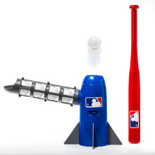 Franklin Sports MLB Kids Wurfmaschine - POP ROCKET Baseball Trainer - 5 Plastikbälle & Schläger, Mehrfarbig