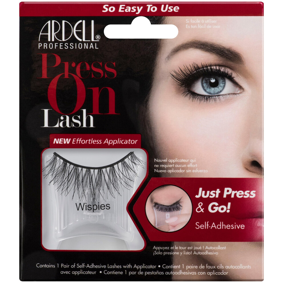 Ardell Press-On Lash - Wispies  Instant Self-adhesive Lashes  Easy to Apply  with Effortless Applicator  1-pack